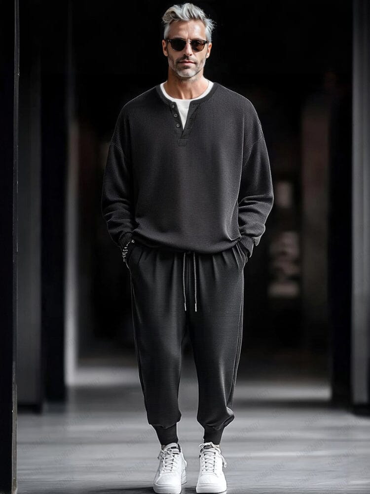 Simple Fake 2-Piece Sweatshirt Set