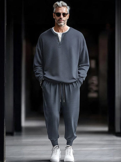 Simple Fake 2-Piece Sweatshirt Set