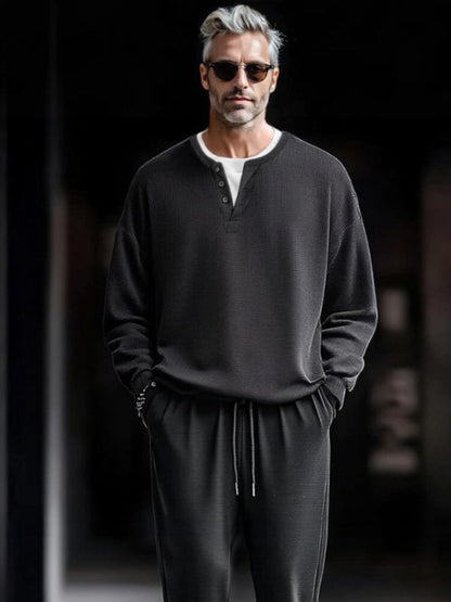 Simple Fake 2-Piece Sweatshirt Set