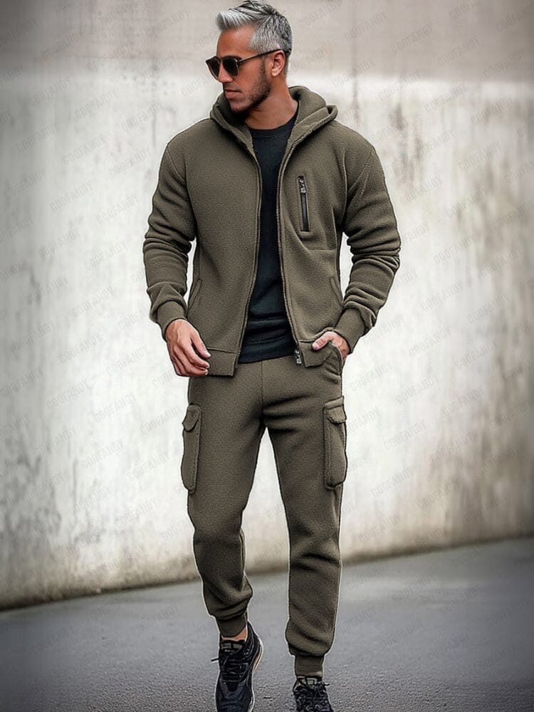 Utility Hooded Jacket Cargo Pants Set