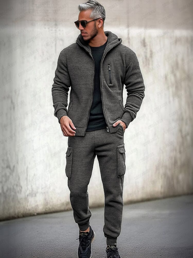 Utility Hooded Jacket Cargo Pants Set