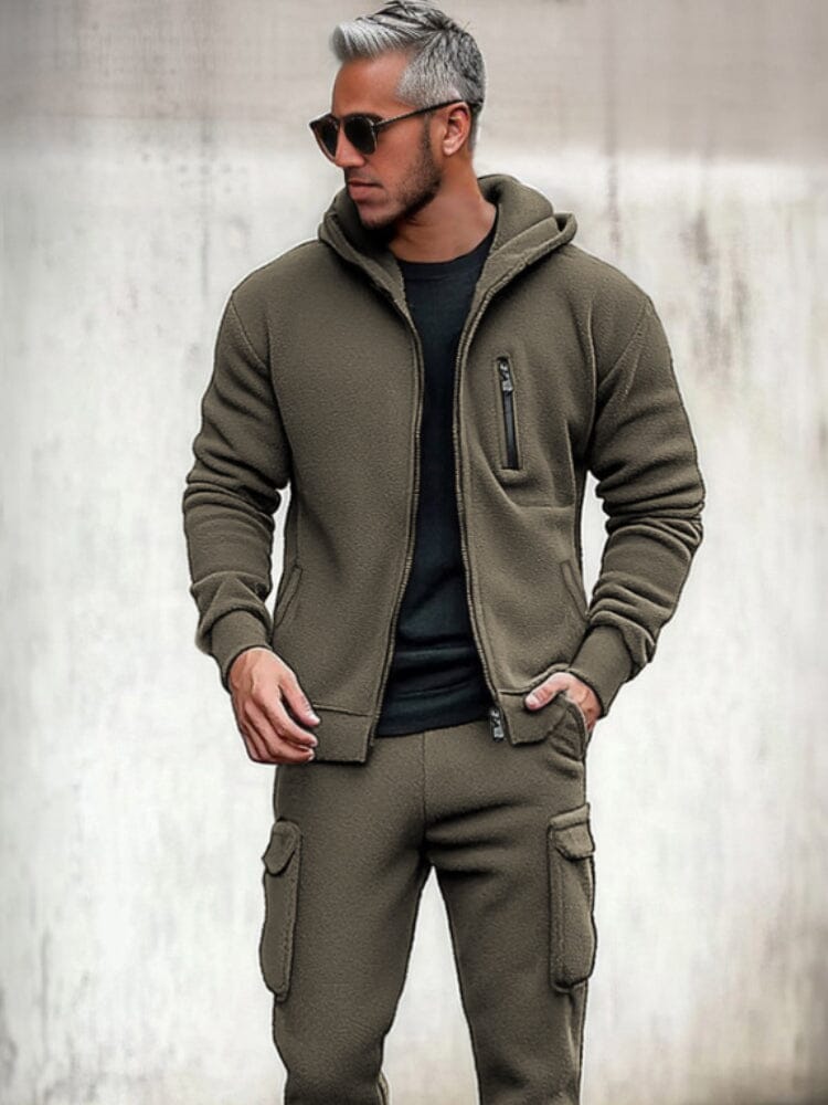 Utility Hooded Jacket Cargo Pants Set