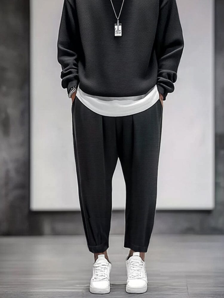 Casual Fake 2-Piece Shirt Pants Set