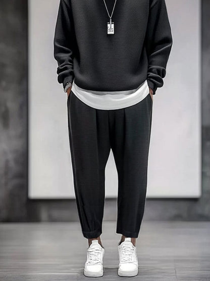 Casual Fake 2-Piece Shirt Pants Set