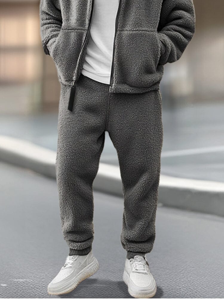Athleisure Fleece Jacket Pants Set