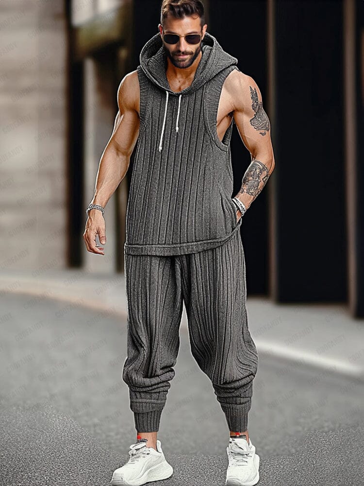 Stylish Knit Athletic 2-Piece Set
