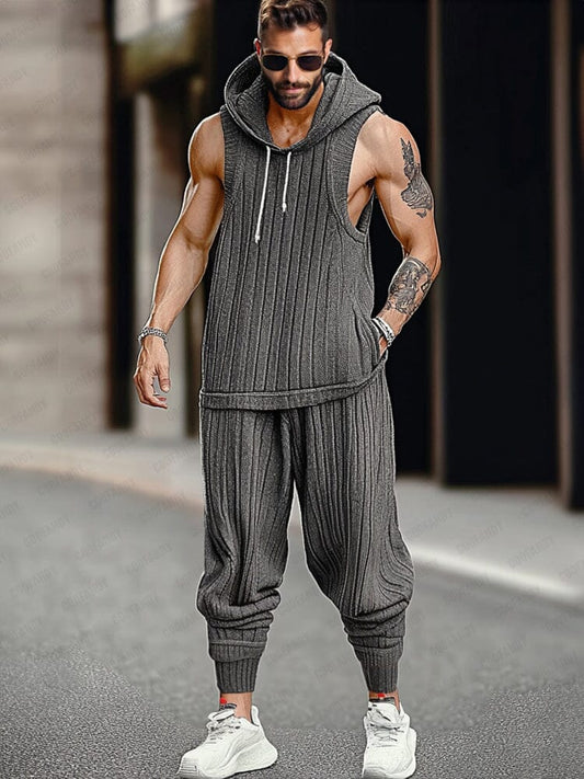 Stylish Knit Athletic 2-Piece Set
