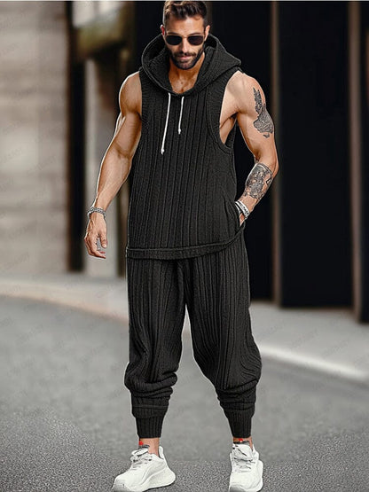 Stylish Knit Athletic 2-Piece Set
