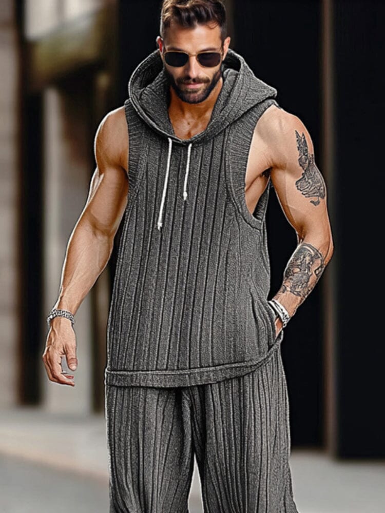 Stylish Knit Athletic 2-Piece Set