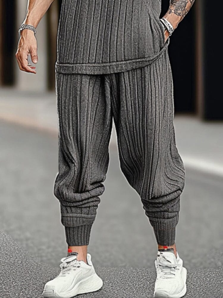 Stylish Knit Athletic 2-Piece Set