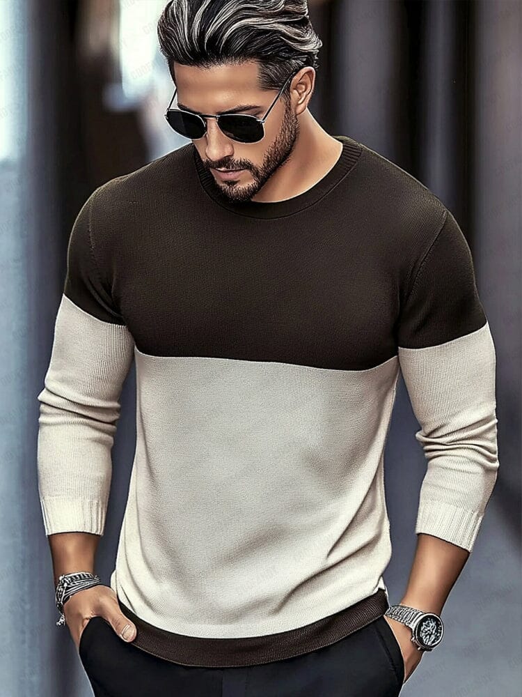 Modern Soft  Color Block Sweater