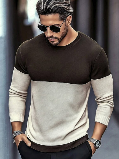 Modern Soft  Color Block Sweater