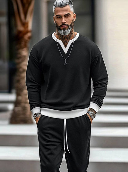 Urban Fashion Colorblock Tracksuit Set