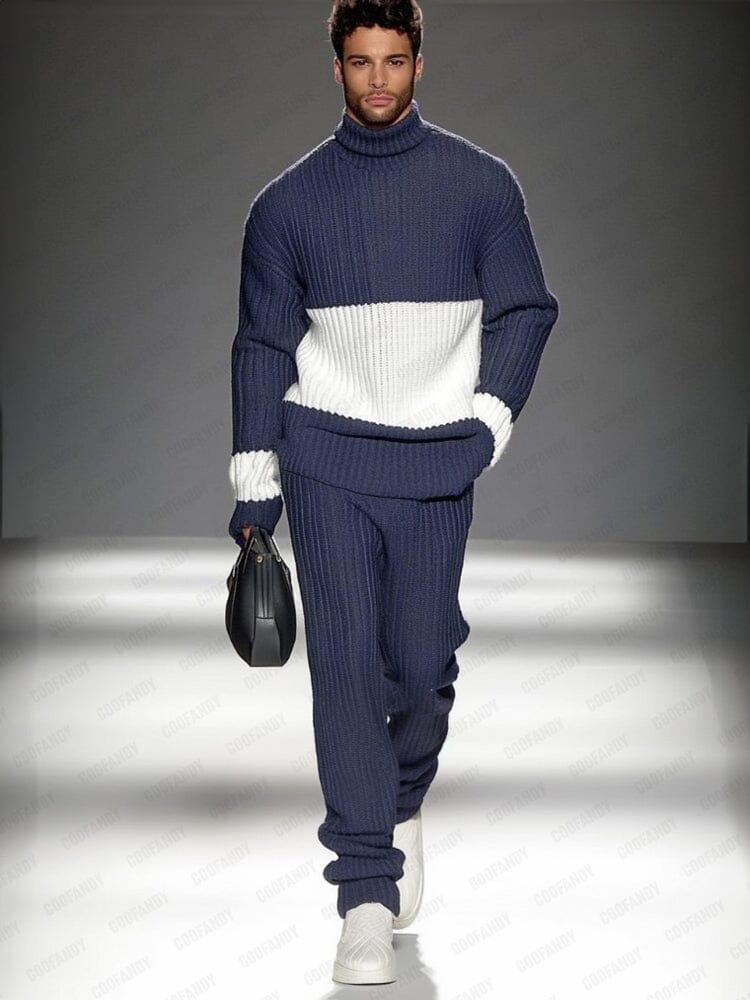 Smart Casual Color-Block Knit Set