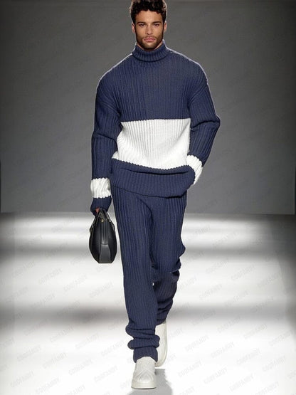 Smart Casual Color-Block Knit Set