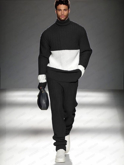 Smart Casual Color-Block Knit Set