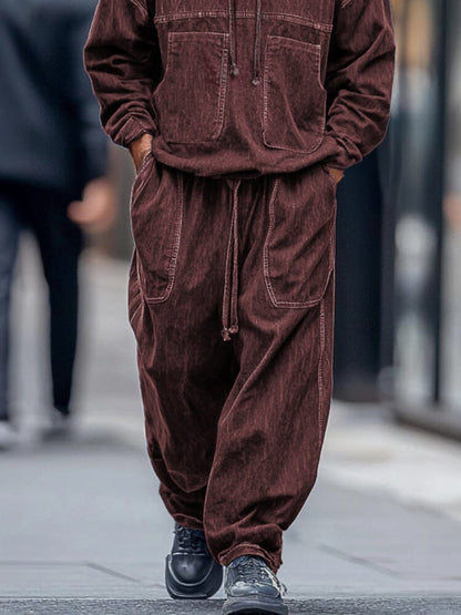 Athleisure Streetwear Denim 2-Piece Matching Set