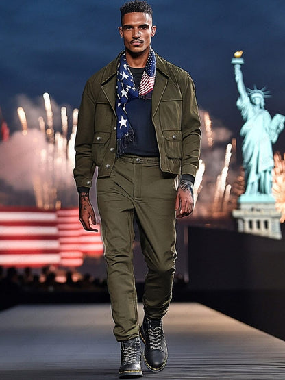 Cargo Style 100% Cotton Jacket Set