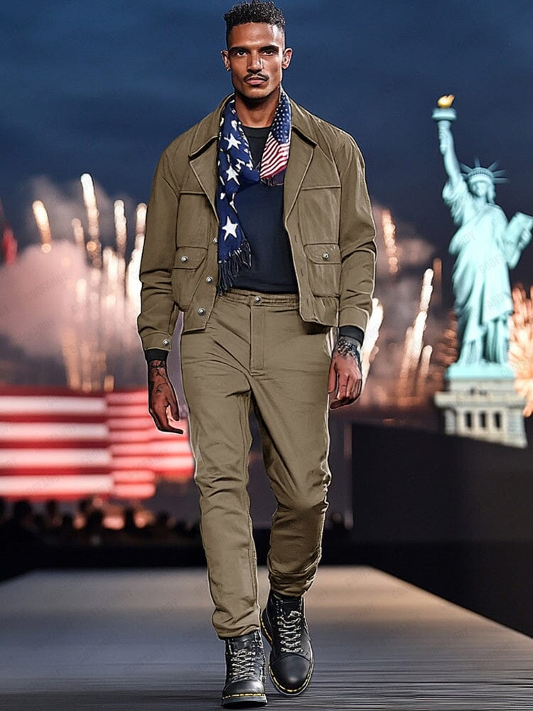 Cargo Style 100% Cotton Jacket Set