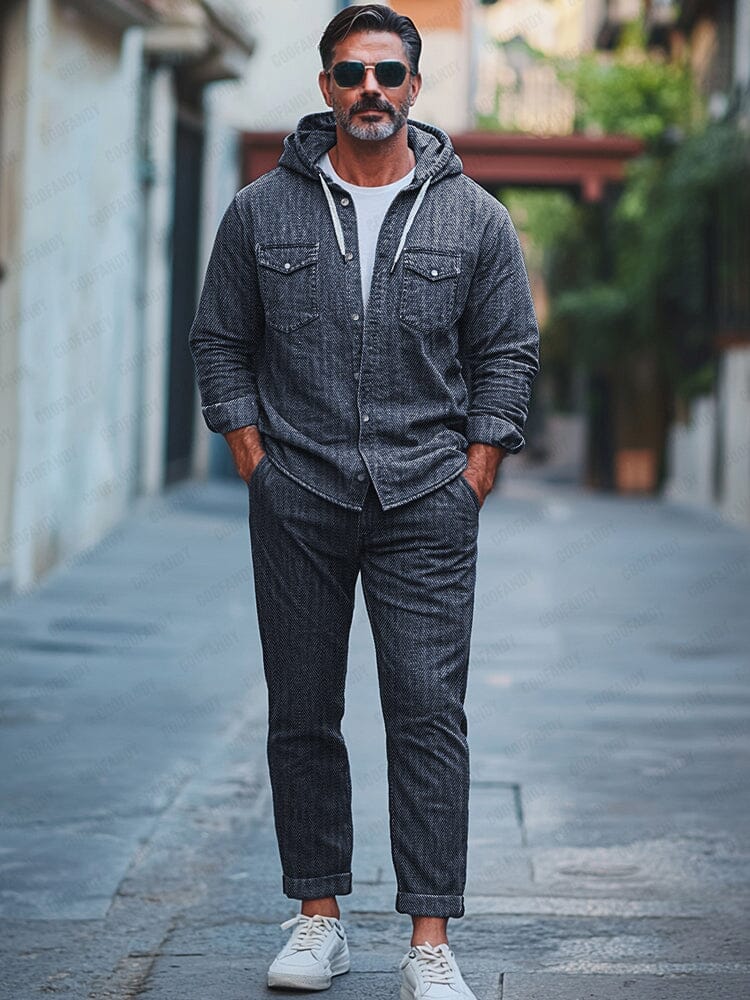 Stylish Athleisure Denim 2-Piece Outfit