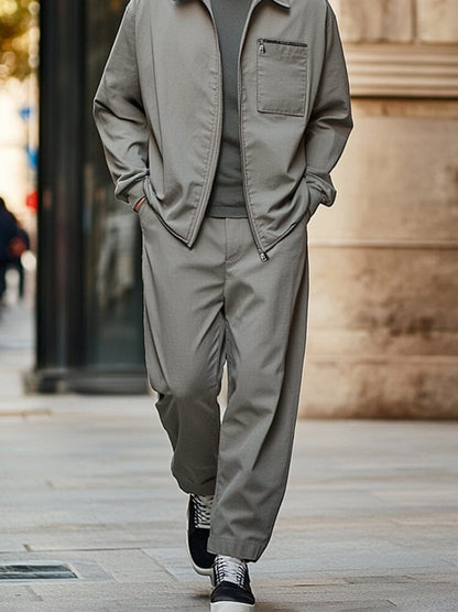 Workwear Inspired Jacket Pants Set