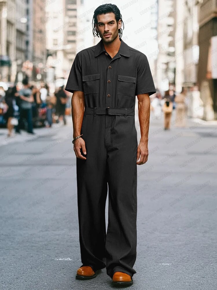 Trendy 100% Cotton Workwear Jumpsuit