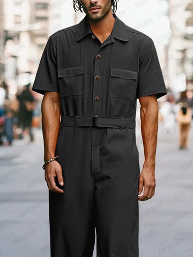 Trendy 100% Cotton Workwear Jumpsuit