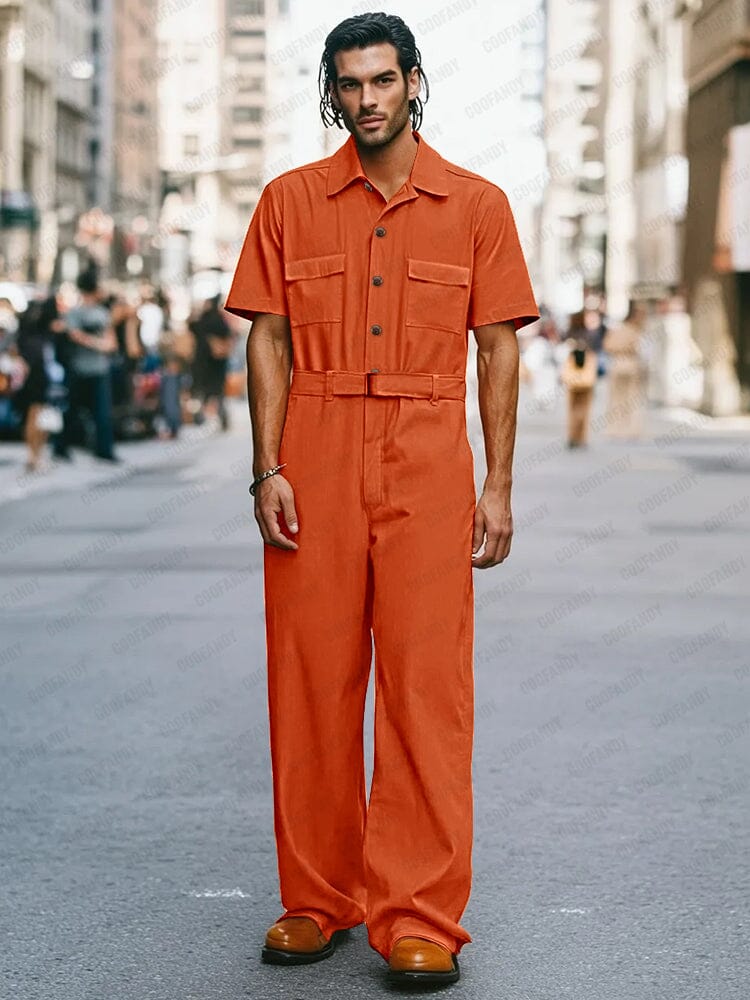Trendy 100% Cotton Workwear Jumpsuit