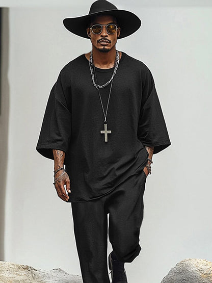 Solid Two-Piece Casual Set