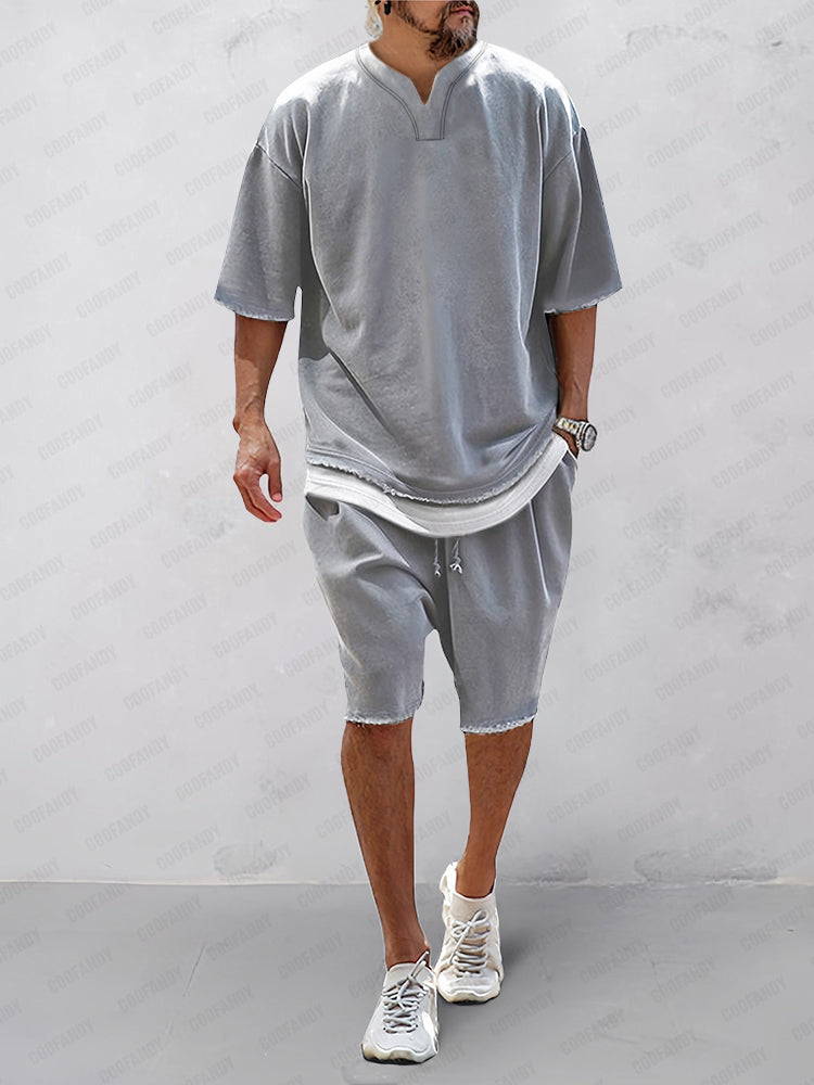 Athleisure Fake 2-Piece T-Shirt Set