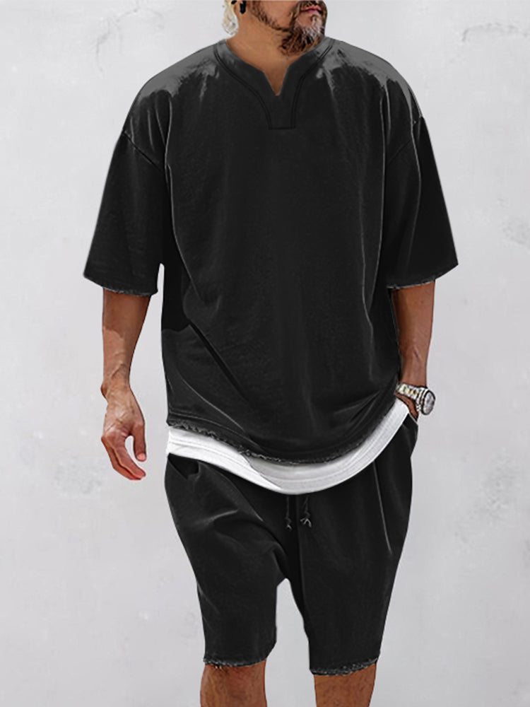 Athleisure Fake 2-Piece T-Shirt Set
