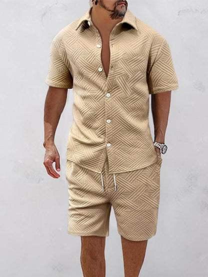 Effortless Comfort Textured Shirt Set
