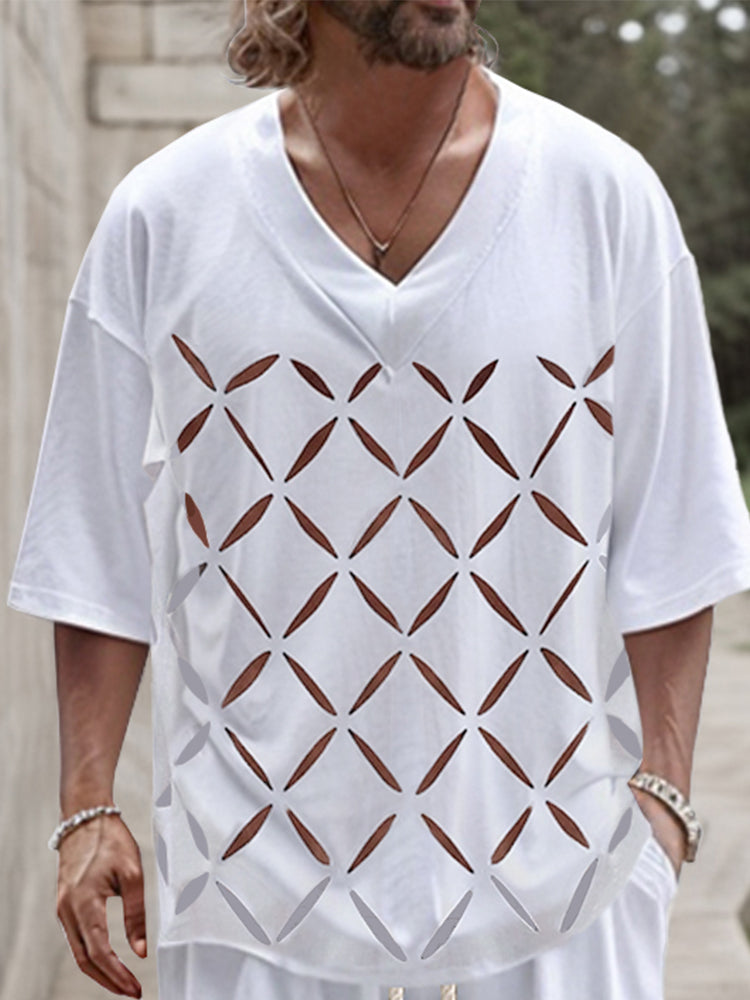 Chic Breezy Cutout T-Shirt Shorts Set