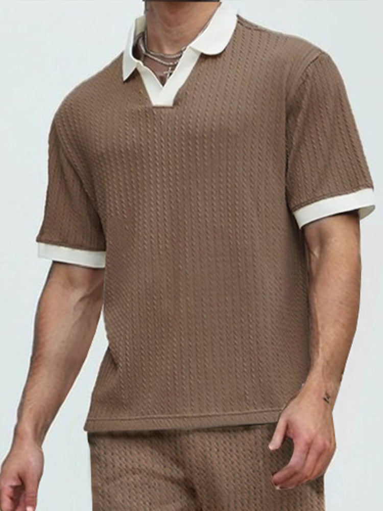 Urban Stylish Knit Jacquard Casual Set