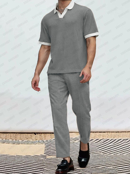 Urban Stylish Knit Jacquard Casual Set