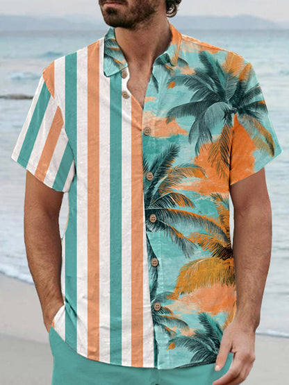 Vacation Casual Printed Shirt Set