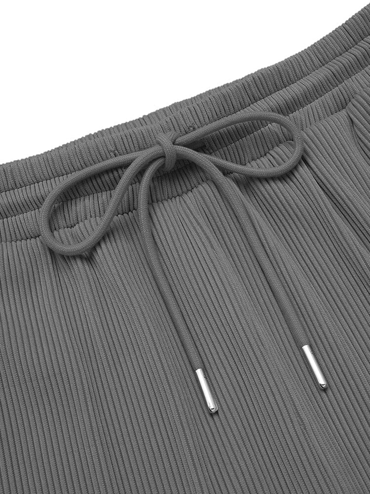 Casual Pit-Stripe Textured Matching Set