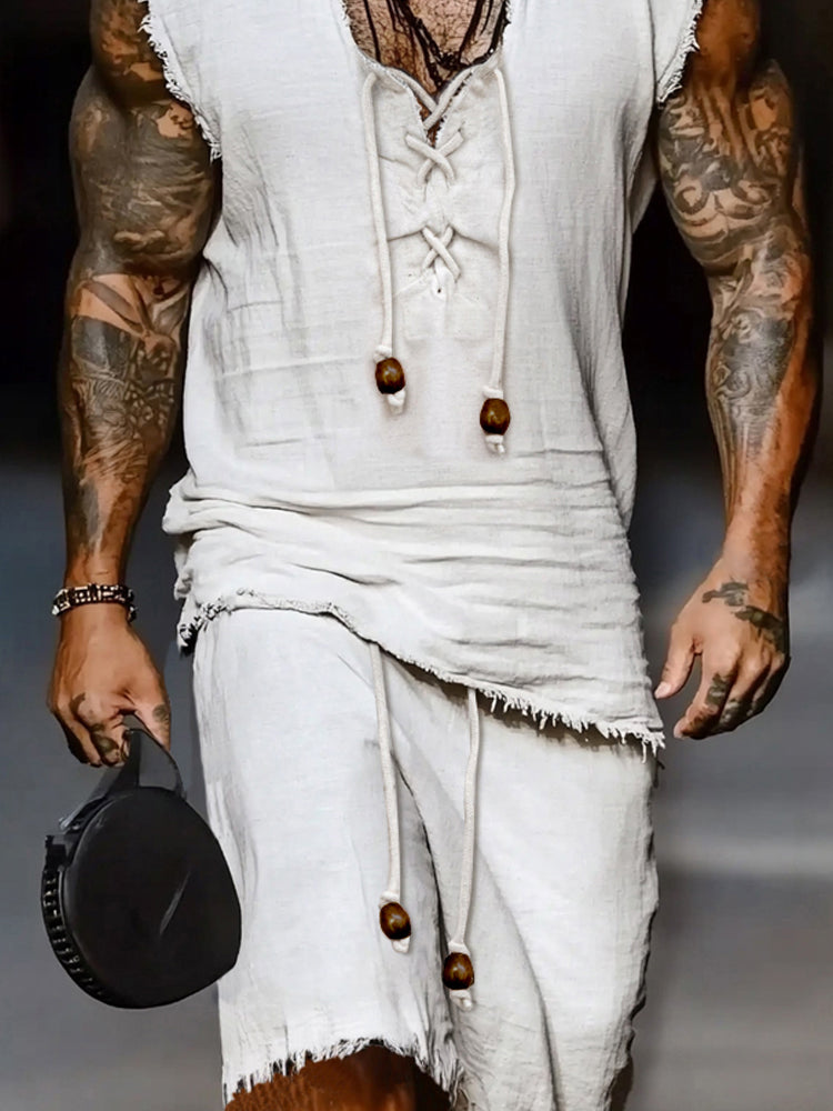 Leisure Raw Edge Design Cotton Set