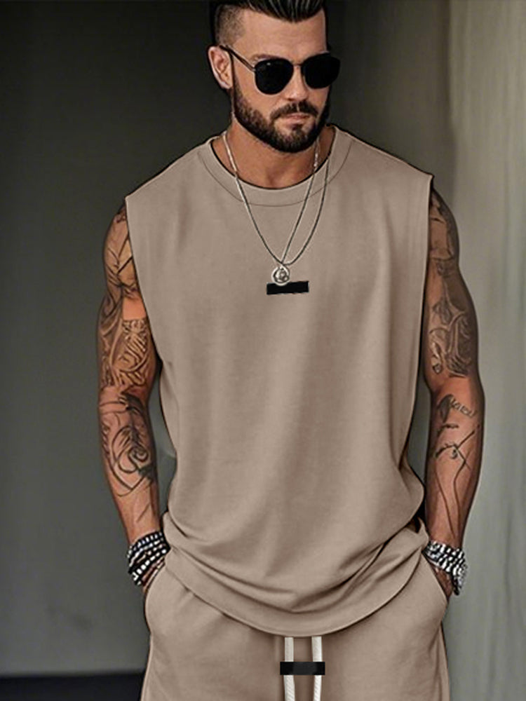 Simple Active Tank Top Shorts Set