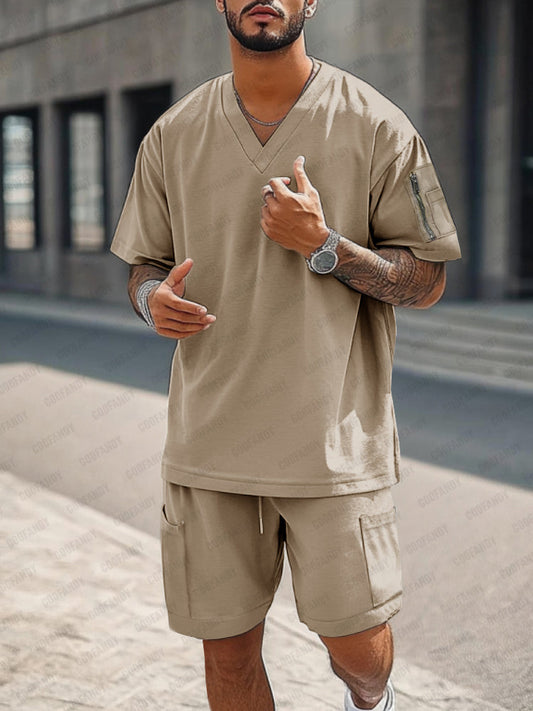 Athleisure Functional Pockets T-Shirt Set