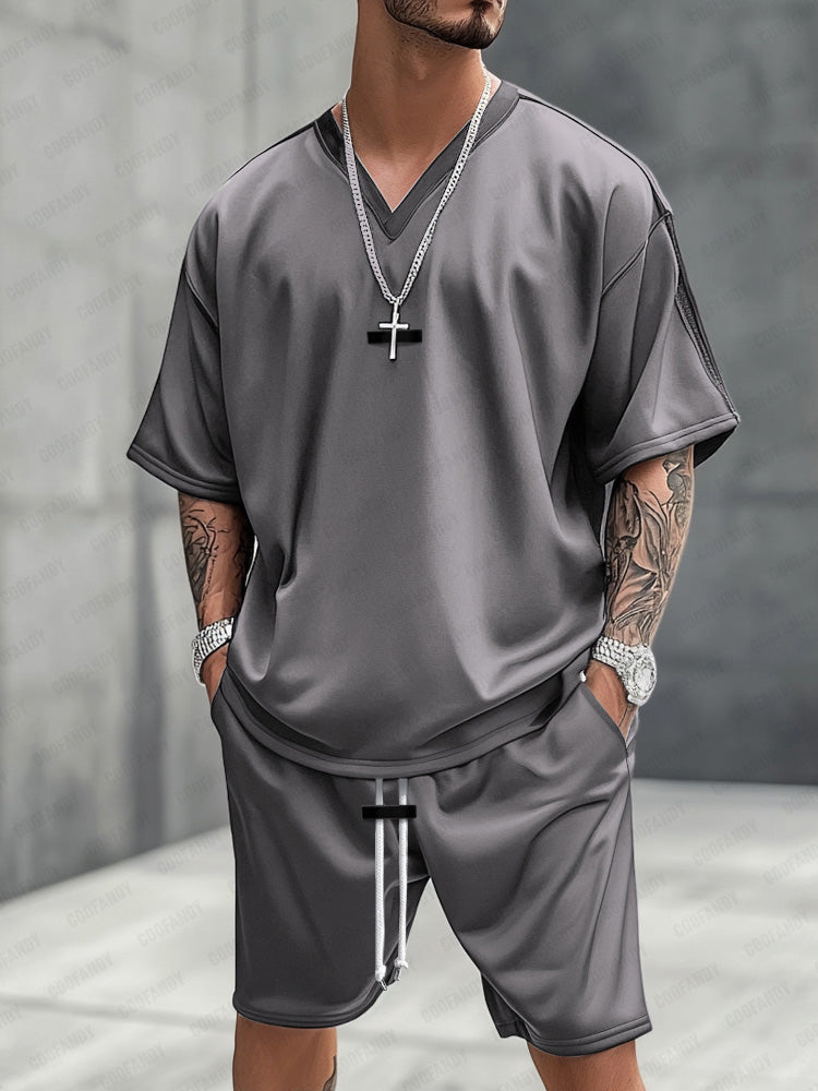 Simple Active T-Shirt Shorts Set