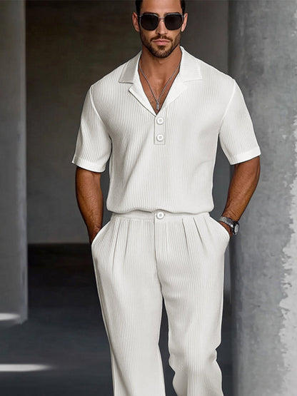 Modern Casual Textured Matching Set