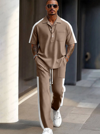 Casual Color-Blocking Sports Set