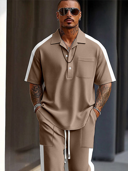 Casual Color-Blocking Sports Set