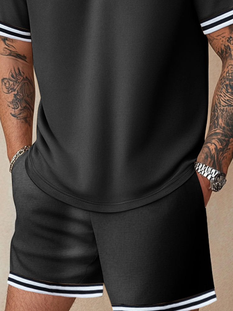 Athletic Contrast Trim 2-Piece Outfit