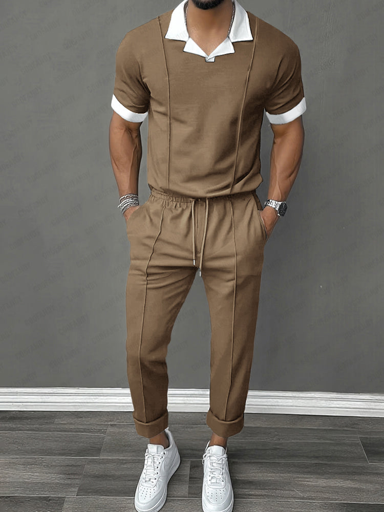 Trendy Contrast Design 2-Piece Set