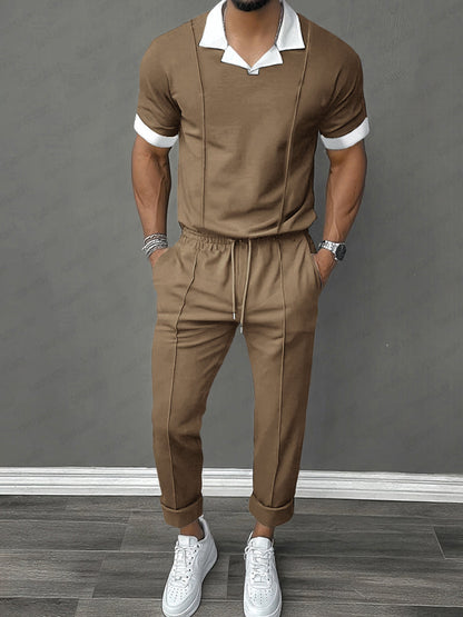 Trendy Contrast Design 2-Piece Set