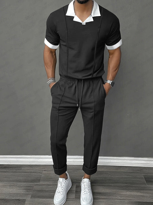 Trendy Contrast Design 2-Piece Set