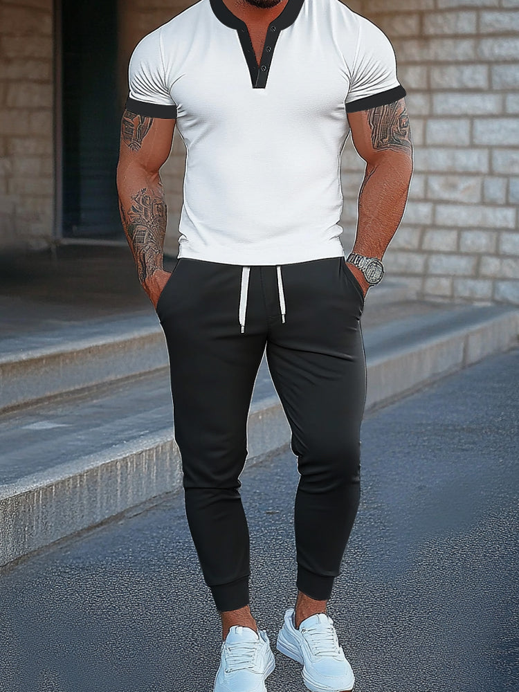 Urban Casual Two-Tone Matching Set