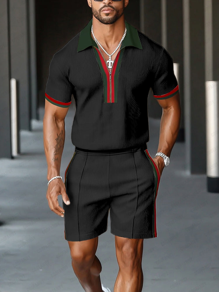 Elegant Stripe Textured Matching Set
